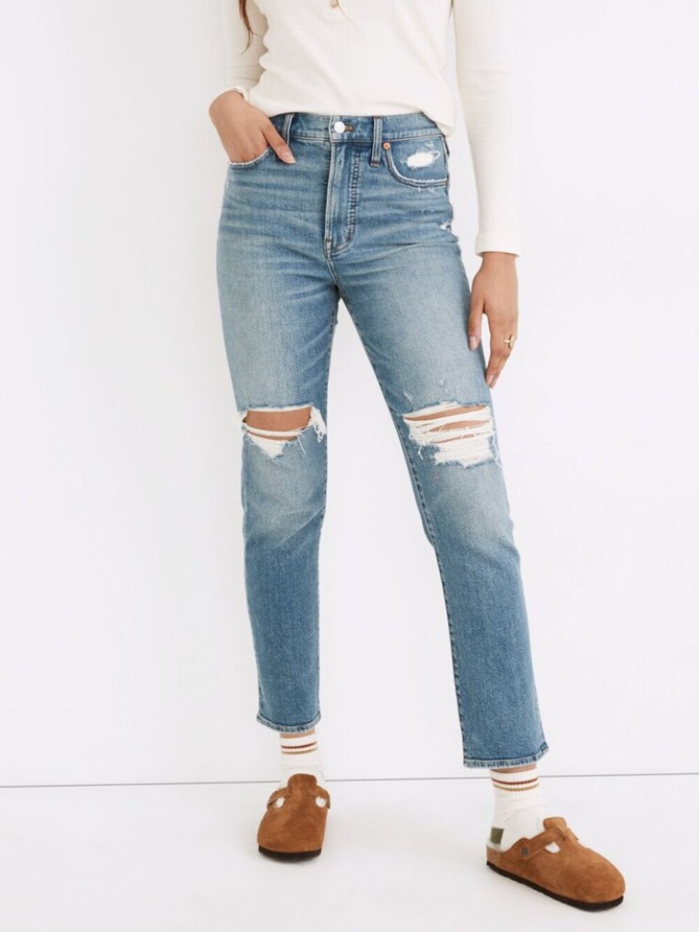 Madewell Perfect Vintage Jeans Denman Wash Distressed Size 24
